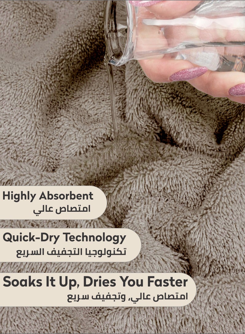 دوناتيلا قسط 100 ٪ بتمشيط القطن 1-قطع ورقة حمام (85 س 172 سم) 600 غسم منشفة كبيرة ، ماصة للغاية ، سريعة الجافة ، أفضل منشفة للحمام ، سبا وفندق ، البيج الداكن - Image 4