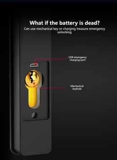 Sharpdo Multifunctional Smart Electronic Password Lock Fingerprint/Tongtong App/Access Card/Password/Key/Temporary Password Virtual Password To Prevent Peeping 5-In-1 Unlocking Method (Requires 4 AA Batteries)  - Image 4