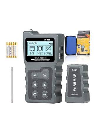 RJ45 Network Cable Tester, Multifunction Poe Ethernet Cable Tester Kit for CAT5e/CAT6/CAT6a, Network Cable Continuity Tester DC Power & Switch Loop-Back Test Poe Checker, Fault Distance Location - pzsku/ZE0937C8C40AADD7DD858Z/45/_/1704532612/21953235-a797-4557-97ec-a08007efbbbf