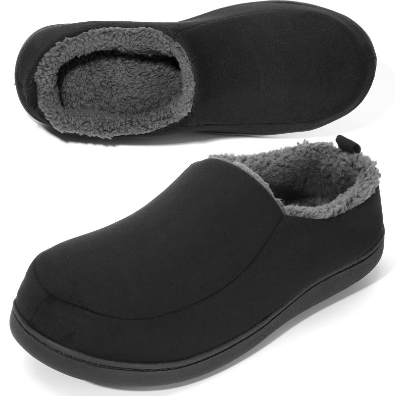 Anmerl Slippers for Men and Women Indoor Outdoor Memory Foam Winter Warm Moccasin House Shoes with Plush Lining & Non-Slip Rubber Sole, Easy Slip-On for Home, Office, Walking - Image 1