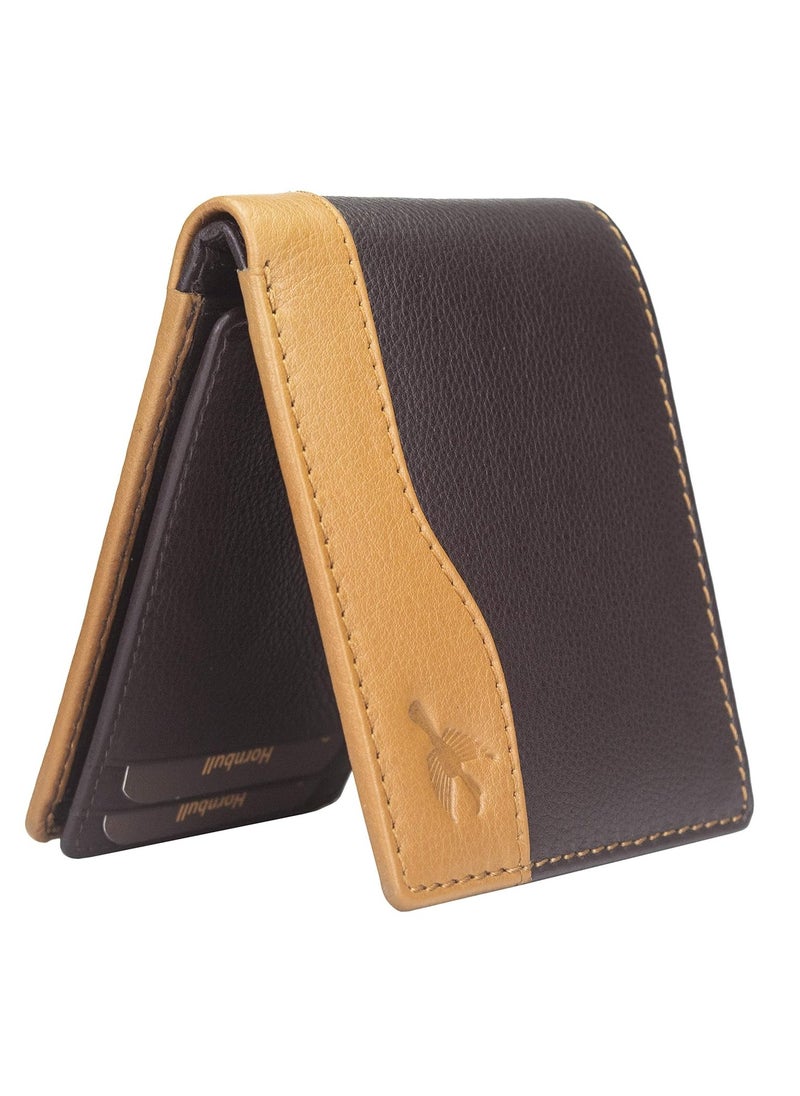 HORNBULL Men's Buttler Leather RFID Blocking Wallet, Brown, Casual  - Image 3