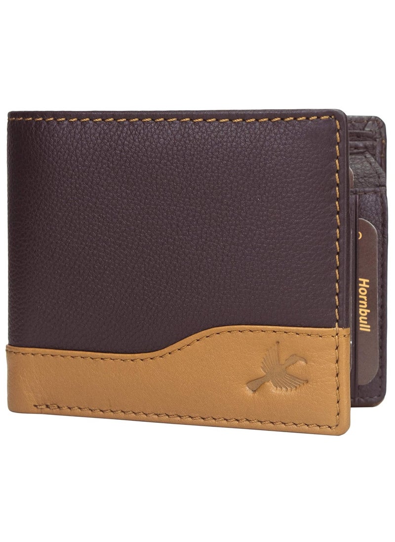 HORNBULL Men's Buttler Leather RFID Blocking Wallet, Brown, Casual  - Image 1
