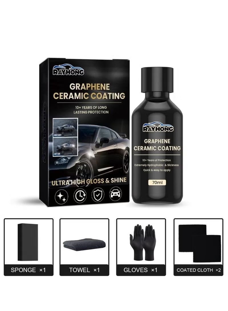 RAYHONG Graphene Ceramic Coating 70ml Graphene Car Coating for Long Lasting Protection Ultra High Gloss and Shine Coating Car Protective Film - Image 1