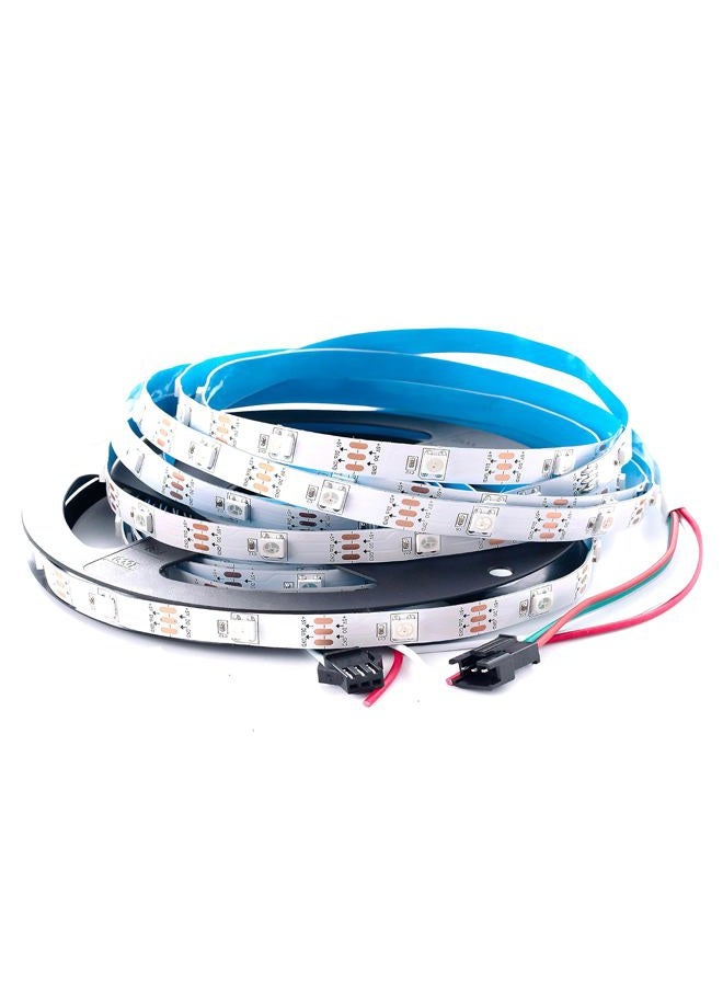 SVFISHKK WS2812B LED Strip Individual Addressable Light Full Color SMD 5050 RGB Pixel Strip DC5V (30Pixels/m 150Pixels 16.4FT 150LEDS Non-Waterproof, White PCB) - Image 1