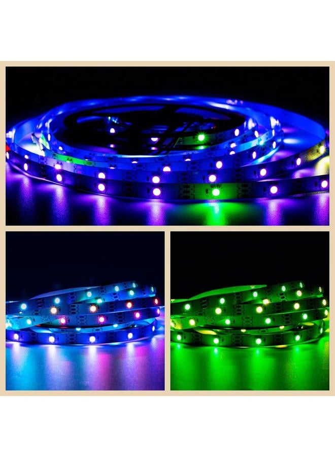 SVFISHKK WS2812B LED Strip Individual Addressable Light Full Color SMD 5050 RGB Pixel Strip DC5V (30Pixels/m 150Pixels 16.4FT 150LEDS Non-Waterproof, White PCB) - Image 5