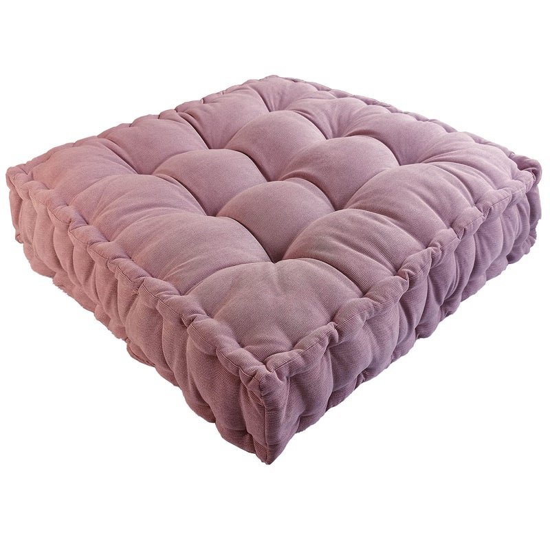 Verpert وسادة أرضية فيربيرت 25x25 بوصة وسادة تأمل مربعة للجلوس على الأرض للبالغين وسادة كبيرة محشوة للقراءة للأطفال وسادة تأمل لليوغا للجلوس على الأرض باللون الأرجواني