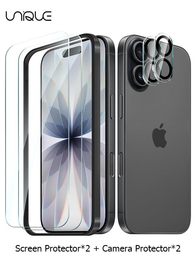 Unique 6-in-1 - Screen Protector for iPhone 17 + Camera Lens Protector ,Full Coverage, 9H Hardness, Bubble Free - Image 1