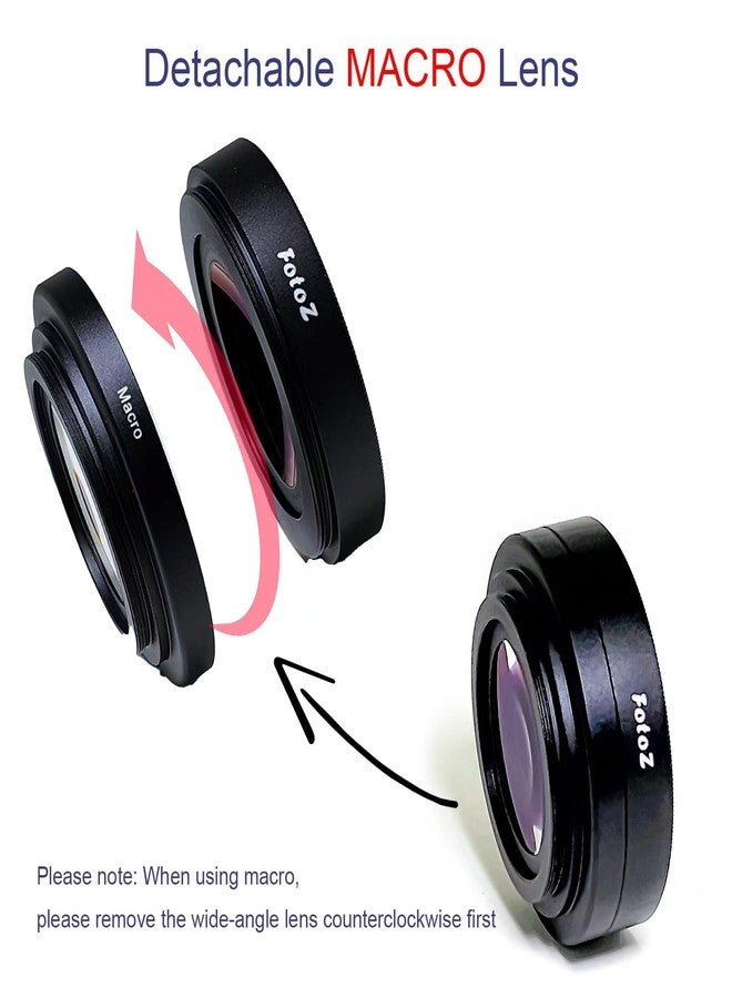 عدسة تحويل زاوية واسعة FotoZ 40.5 مم 0.75x (مع عدسة ماكرو)، عدسة صغيرة عالية الدقة واسعة وماكرو، ملحقات كاميرات سوني ZV-1F ZV-E10 A6100 A6400 A6600 A6700، متوافقة مع عدسة الكاميرا الأساسية 16-50 مم (SELP1650) (أسود) - Image 4
