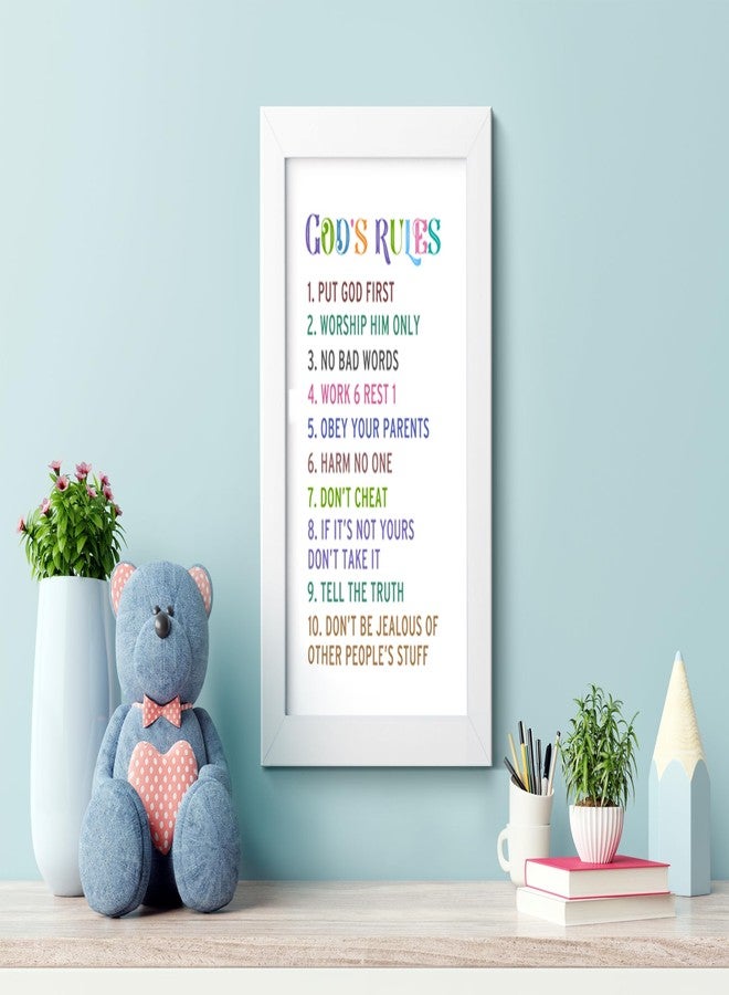 Elben Creatives - God's Rules (The Ten Commandments) Children Bible Verses Frames/Christian Gift for Children - Image 2