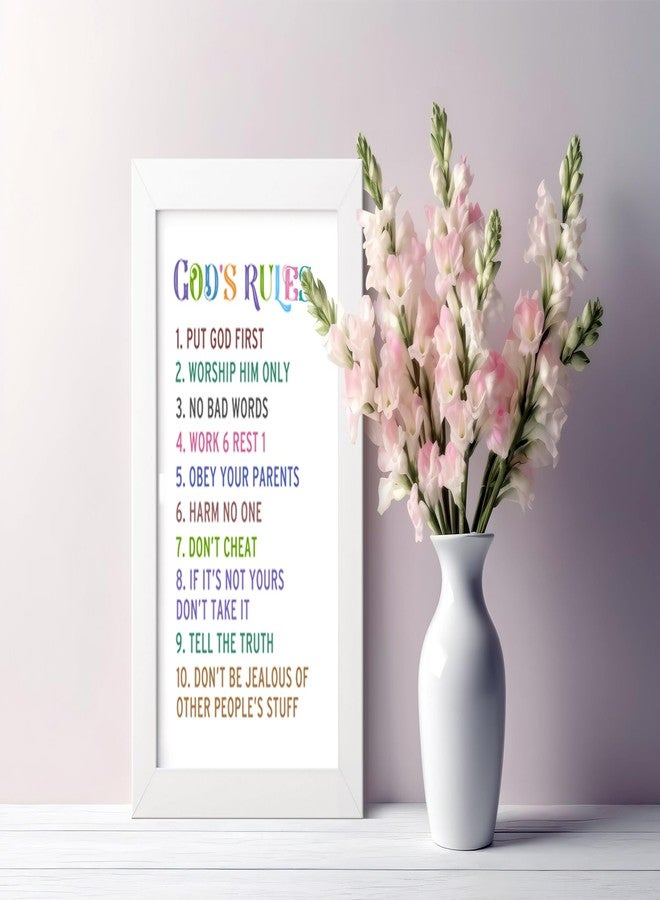 Elben Creatives - God's Rules (The Ten Commandments) Children Bible Verses Frames/Christian Gift for Children - Image 3