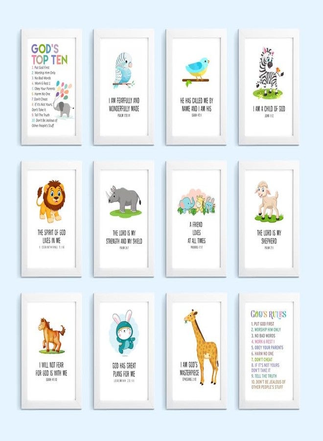 Elben Creatives - God's Rules (The Ten Commandments) Children Bible Verses Frames/Christian Gift for Children - Image 5