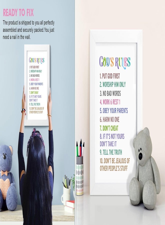 Elben Creatives - God's Rules (The Ten Commandments) Children Bible Verses Frames/Christian Gift for Children - Image 4