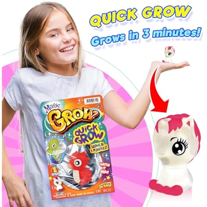 Ja-Ru Magic Grow Toy (24 Units Assorted) Place in Water & Grows Quick. Fun Baby Dragon & Unicorn Styles for Boys & Girls. Squishy Sensory Feel Party Favor for Kids. Small to Big in Minutes. 319-24 - Image 2
