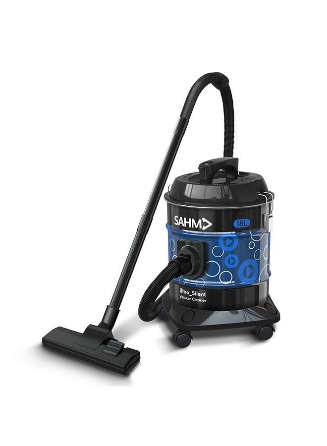 سهم مكنسة كهربائية أسطوانية - زرقاء - 18 لترًا - 2000 وات - وتقنية فائقة الصمت ووظيفة نفخ الهواء ومؤشر امتلاء الغبار وسلك طاقة بطول 4 أمتار - SHM-18VSY - Image 3