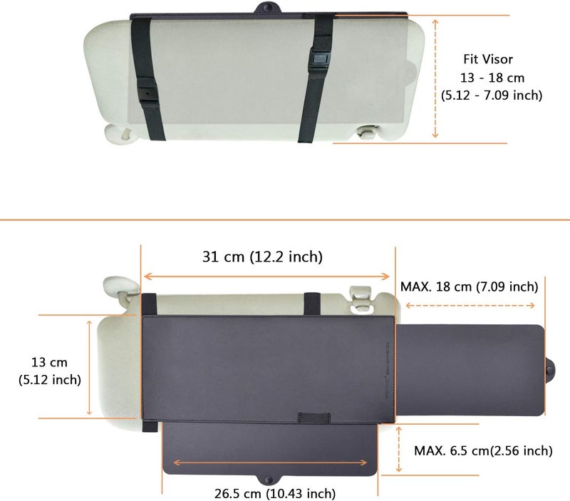 WANPOOL Car Visor Sunshade Extender - 2 Pieces - Image 3