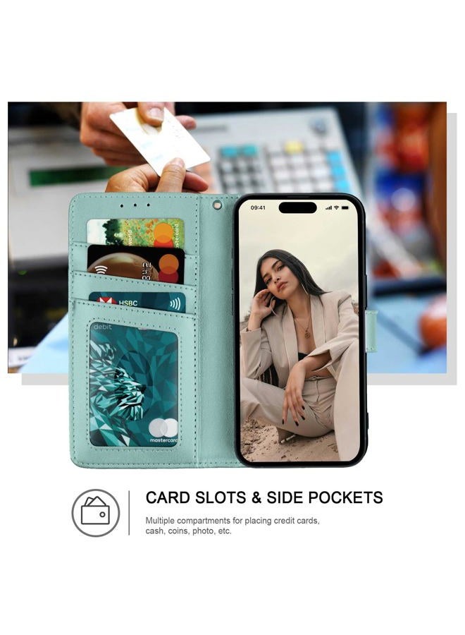 Ateeky Wallet Case for iPhone 14 Pro Max, [RFID Blocking] Protective PU Leather Flip Cover with Card Slot Cash Pocket for 14 Pro Max (Green) - Image 2
