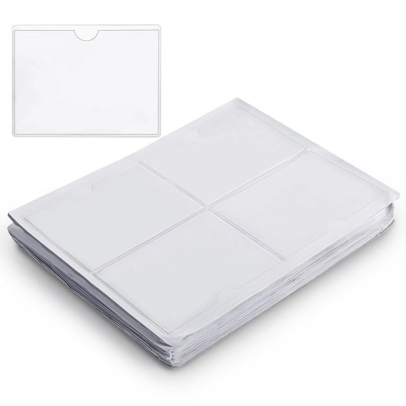 Transparent Adhesive Card Pocket Holders 200 Pcs Top Open Waterproof 3.54 X 4.72 Inch - Image 3