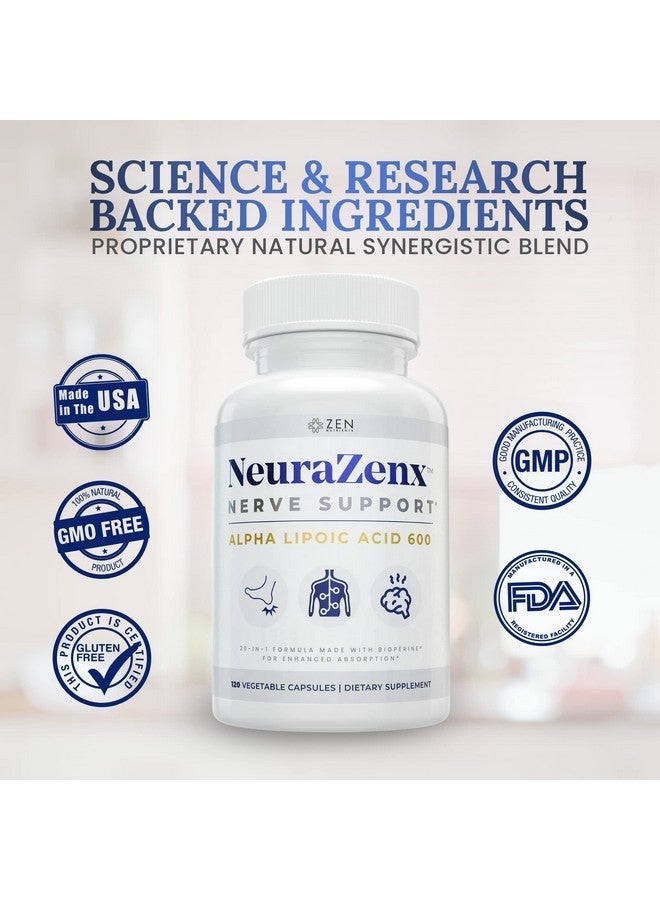 زن نيورازينكس - حمض ألفا ليبويك، بنفوتيامين، إل-كارنيتين، وكركم، لدعم الأعصاب، 120 كبسولة نباتية - Image 5