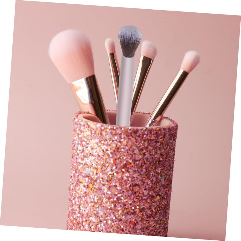 Lurrose Double Ended Eyebrow Eyeshadow Brush Foundation Makeup Cosmetic Tool (Shallow Matted Gold) - Image 2