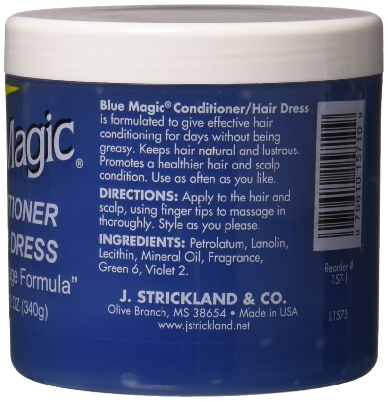 BLUE MAGIC U/S Blue Magic Conditioner Jar, Size 12oz - Beauty Enterprises - Image 2