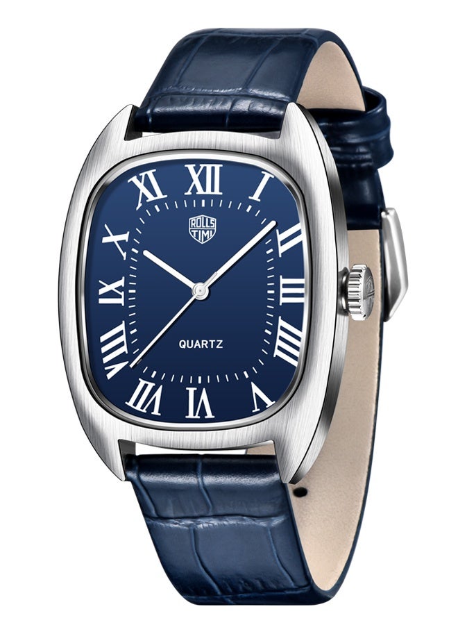 RollsTimi  RT7904 Men's Quartz Watches 36MM Classic Leather Watchband Business Wrist Watch for Man - Image 1