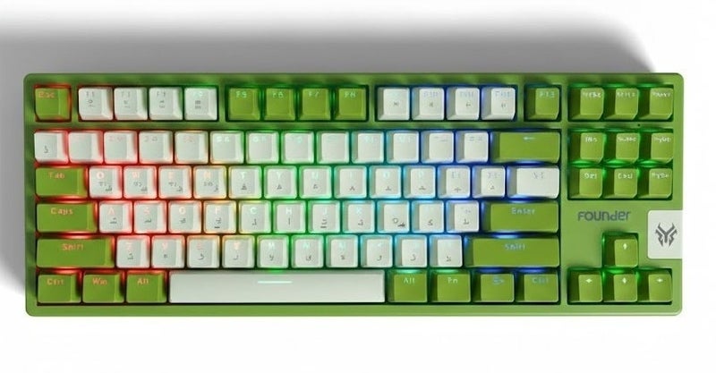 المؤسس لوحة مفاتيح ميكانيكية GK87 ثلاثية الأوضاع مع مفاتيح قابلة للتخصيص والتوصيل، وأغطية مفاتيح PBT ثنائية اللون، وإضاءة خلفية RGB ديناميكية، وتصميم مدمج بـ 87 مفتاحًا، وتصميم مريح، وسلكية، ولاسلكية بتردد 2.4 جيجا هرتز، وبلوتوث - Image 1