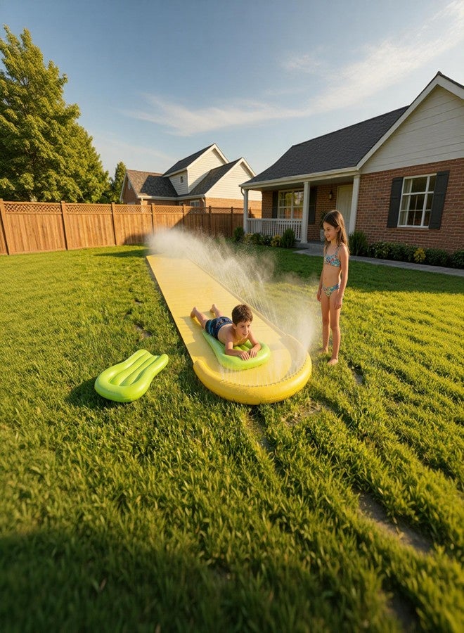AirMyFun 16.4ft Water Slide for Kids, Yellow Slide with Green Surfboard, Slip and Slide Sprinkler Toy Ages 3-8 - Image 3