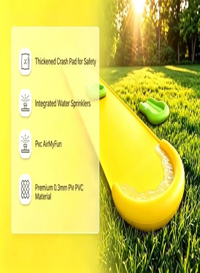 AirMyFun 16.4ft Water Slide for Kids, Yellow Slide with Green Surfboard, Slip and Slide Sprinkler Toy Ages 3-8 - Image 4