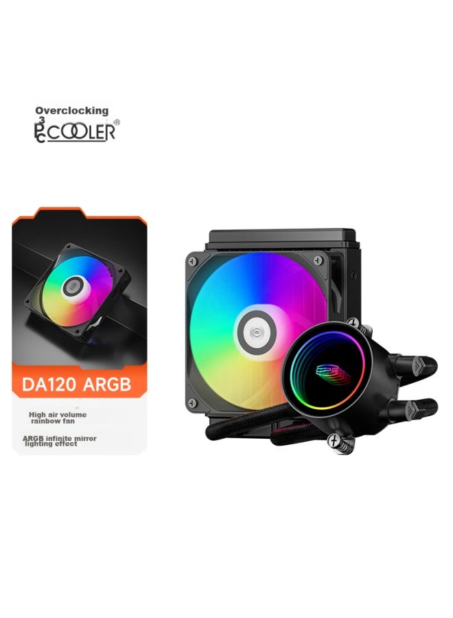 PCCOOLER بي سي كولر جاينت ويف 120 دا120 مبرد سائل شامل للمعالج, إضاءة ARGB/RGB, تصميم متكامل, يدعم 1200/1700/AM5, مع معجون حراري قياسي - Image 1