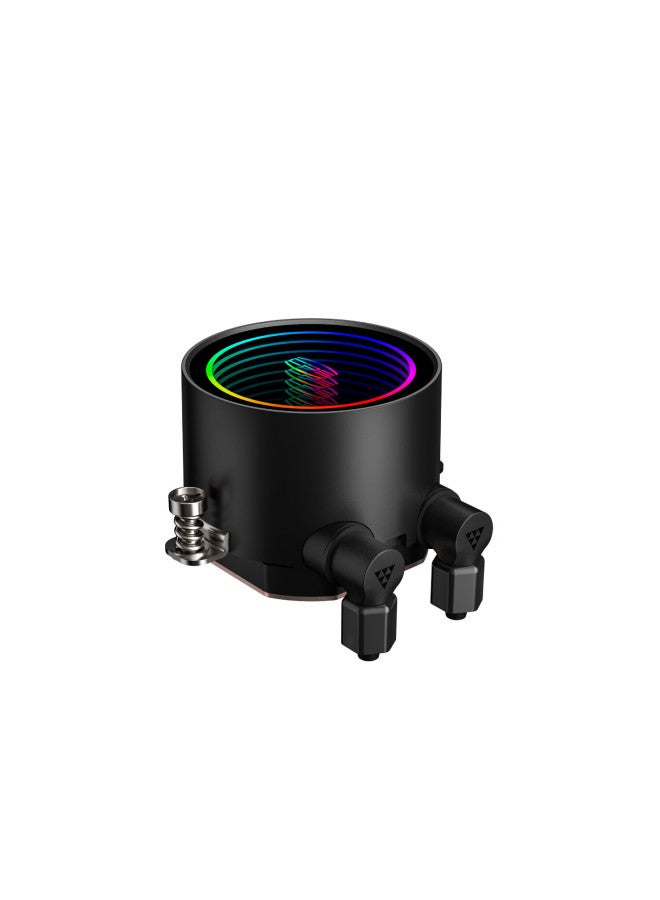 PCCOOLER بي سي كولر جاينت ويف 120 دا120 مبرد سائل شامل للمعالج, إضاءة ARGB/RGB, تصميم متكامل, يدعم 1200/1700/AM5, مع معجون حراري قياسي - Image 2