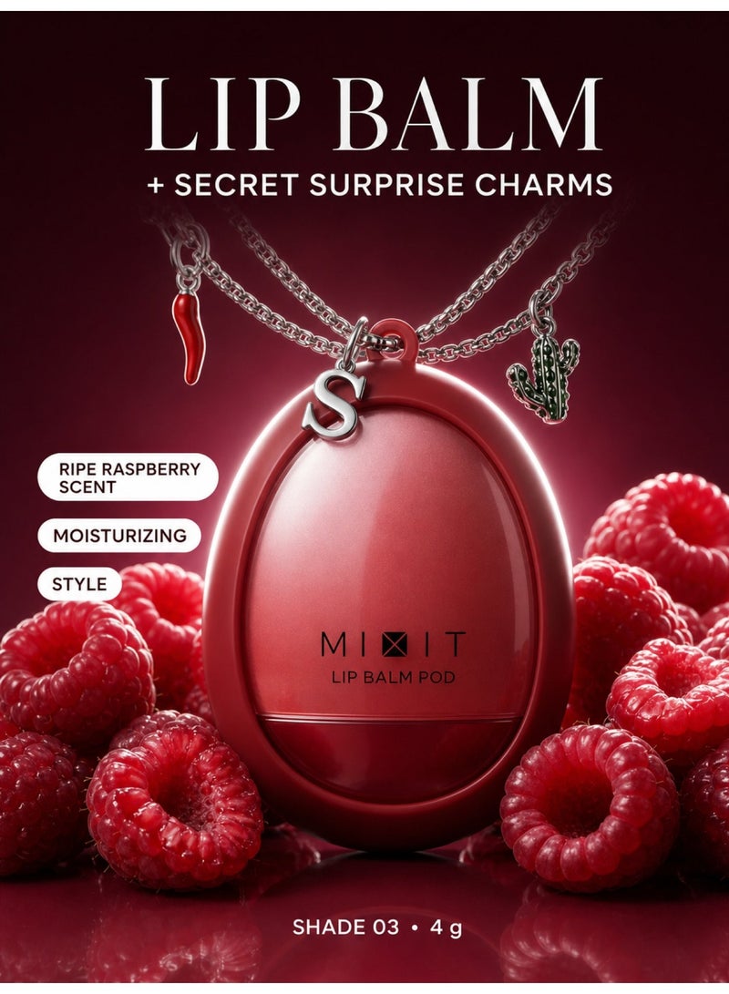 MIXIT Lip Balm Pod Secret Series Shade 03, Nourishing Lip Balm in a Stylish Bag-Charm Case with a Surprise Charm Collection, 4g - Image 3