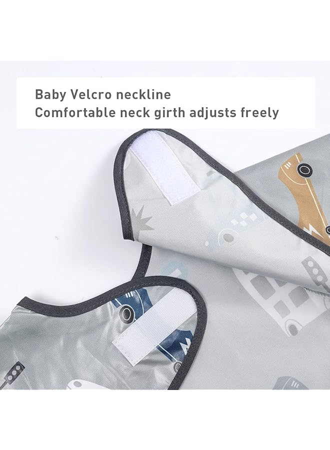 X spring Baby Weaning Bibs Comfortable Wear High Chair Shirt Bib For Baby Weaning Supplies Fits For Boy And Girl Stress Free Waterproof Anti Dirty Feeding Bib For Babies Eating - Image 3