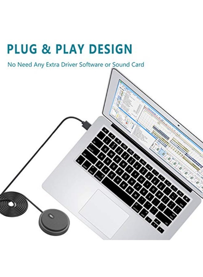 NIBEMINENT Upgraded USB Conference Microphone for Computer, 360° Omnidirectional Condenser Mic with Mute Key, Great for Video Conference, Gaming, Chatting, Skype, Plug & Play, Windows macOS, Ideal for Gift  - Image 4