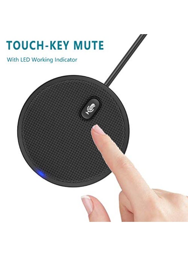 NIBEMINENT Upgraded USB Conference Microphone for Computer, 360° Omnidirectional Condenser Mic with Mute Key, Great for Video Conference, Gaming, Chatting, Skype, Plug & Play, Windows macOS, Ideal for Gift  - Image 2