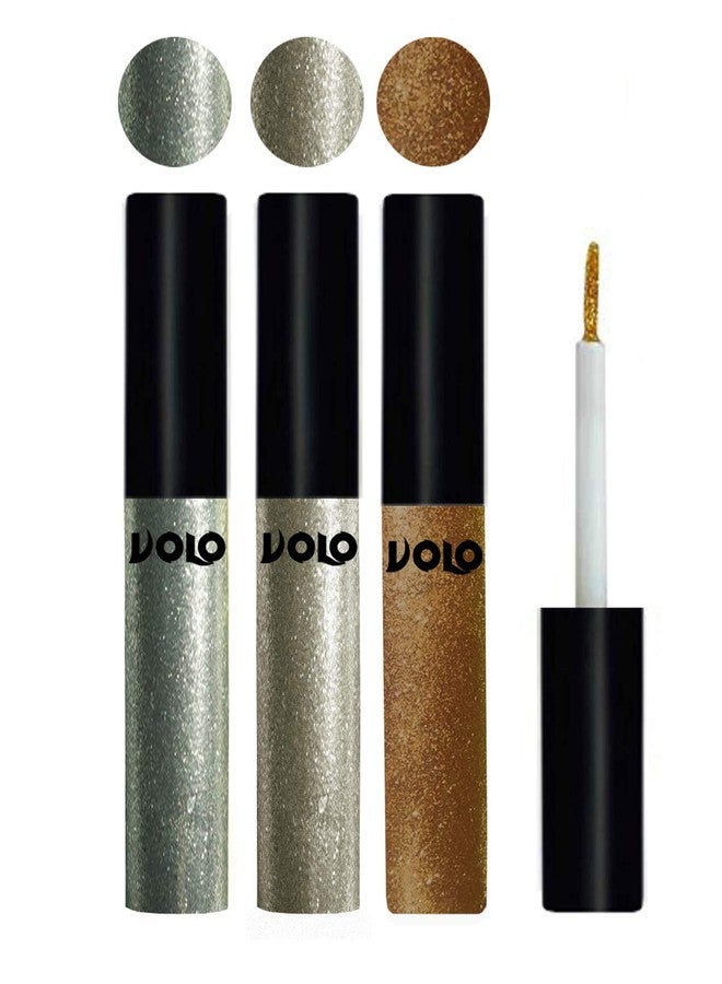 Volo WATERPROOF GLITTER EYE LINER (Entick Silver, Light Copper, Copper) - Image 1