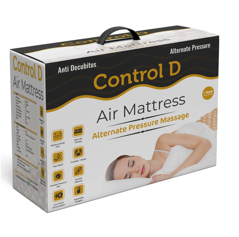 Control D Alternating Pressure Pad - Air Mattress Pad and Electric Pump System - Quiet, Inflatable Bed Air Topper for Pressure Ulcer Sore Treatment - Fits Standard Hospital Bed for Bedridden Patients - Image 4