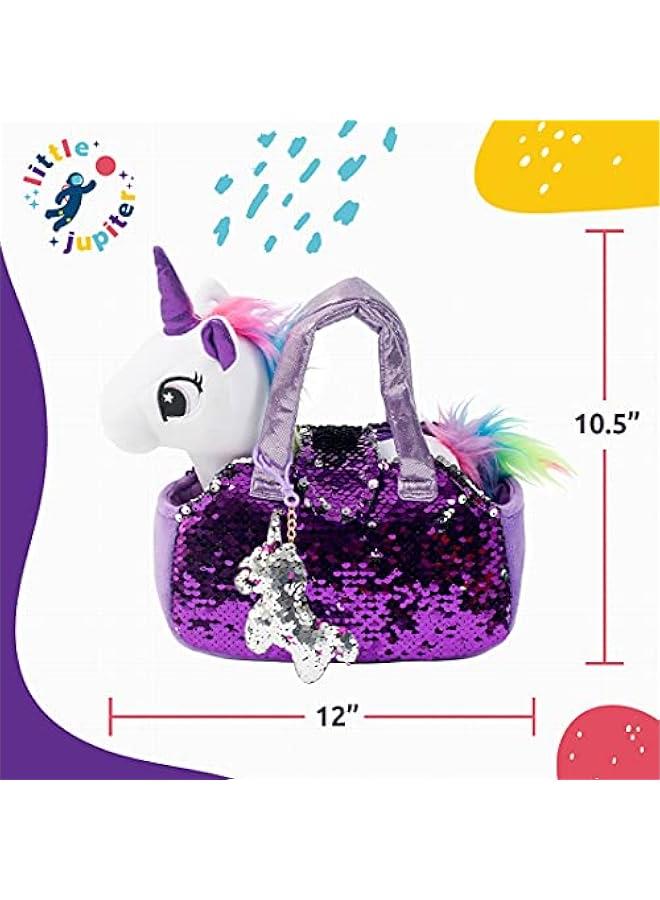 Arabest Unicorn Stuffed Animals Set with Matching Purse for Girls - Gift for Ages 4-7 - Includes White Plush Unicorn  - Image 3