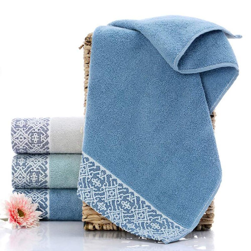 Newraturner 2 Pack Cotton Hand Towels,100% Cotton Face Towels, Durable Highly Absorbent Soft Washcloth Towel for Premium Luxury Spa Hotel Bathroom, Camping, Gym ï¼ˆ14 x 30 Inch (Maoj-lassical Blue) - Image 2
