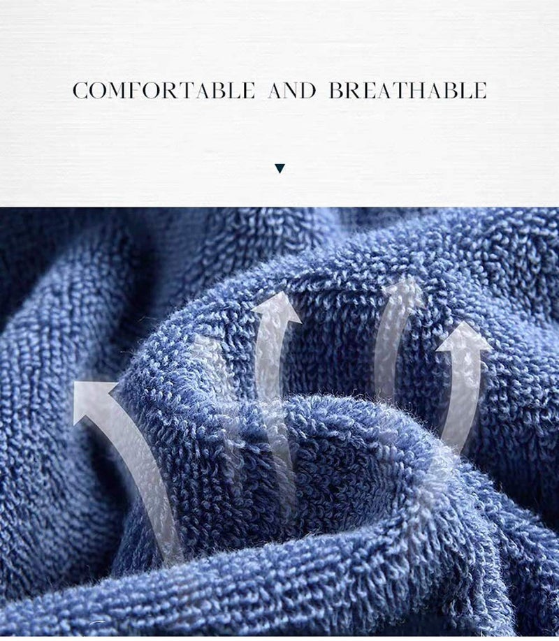 Newraturner 2 Pack Cotton Hand Towels,100% Cotton Face Towels, Durable Highly Absorbent Soft Washcloth Towel for Premium Luxury Spa Hotel Bathroom, Camping, Gym ï¼ˆ14 x 30 Inch (Maoj-lassical Blue) - Image 5