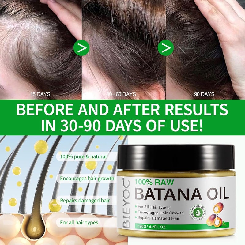 Bieyoc Raw Batana Oil for Hair Growth: 100% Pure - Batana Oil Oragnic Dr. Sebi from Honduras Unrefined Promotes Hair Thickness and Prevent Hair Loss for Men & Women 120G - Image 5