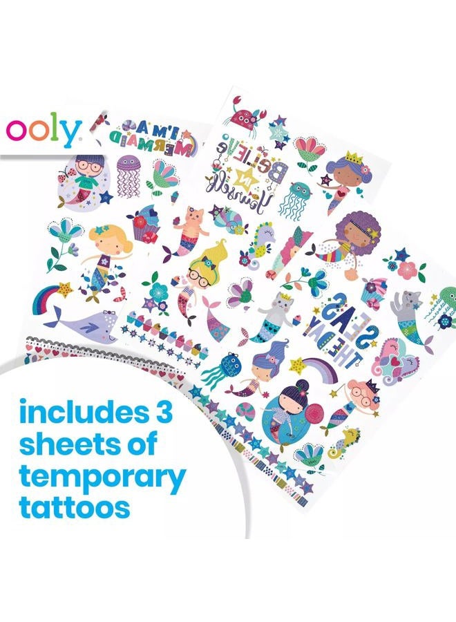 OOLY Glitter Tattoo-Palooza Over 50 Safe Non-Toxic Temporary Tattoos for Kids, Fake Tattoos as Party Favors for kids 4-8, Goodie Bag Stuffers for Birthday Party Supplies [Mermaid Magic] - Image 2