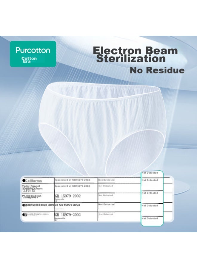 Purcotton Disposable Underwear For Women, Pure Cotton, Travel-friendly, Portable, Maternity, Postpartum, No-wash, Lint-free, Sterilized, M Size, 5 Pieces - Image 3