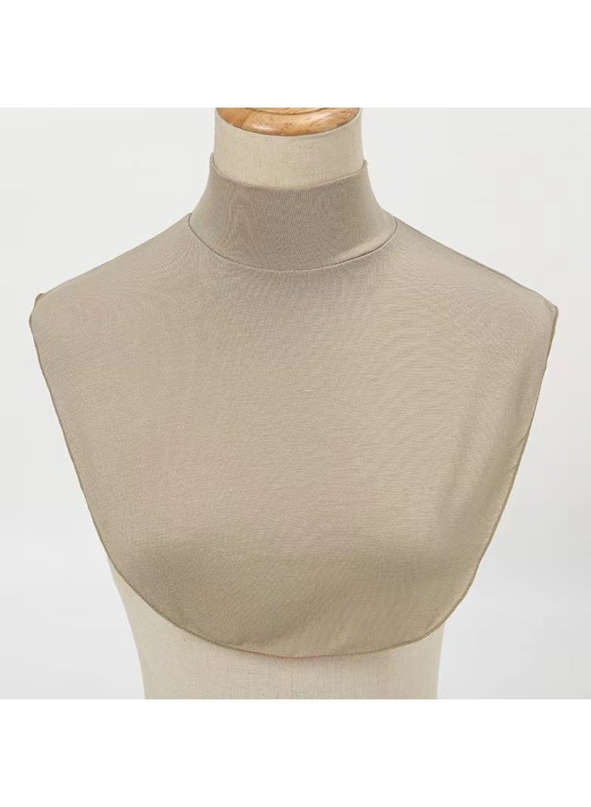 New European And American Fake High Collar Shirt Cover Scarf Monochrome Bottoming Shirt Warm Knitted Head Cover Women's