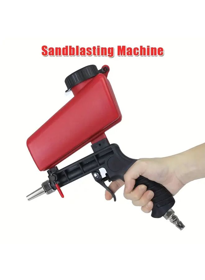 1pc 90psi High Pressure Pneumatic Sandblasting Gun Kit Portable Air Powered Handheld Sandblaster With Gravity Feed Adjustable Compact Design For Rust Removal Surface Preparation Durable Metal Construction No Battery Needed Sandblasting Gun For Metal Industrial Cleaning Tool Ergonomic Handle Robust Construction Sand Blaster Full Kit With Compressor Sandblasting Machine Sandblasting Pistol - Image 1