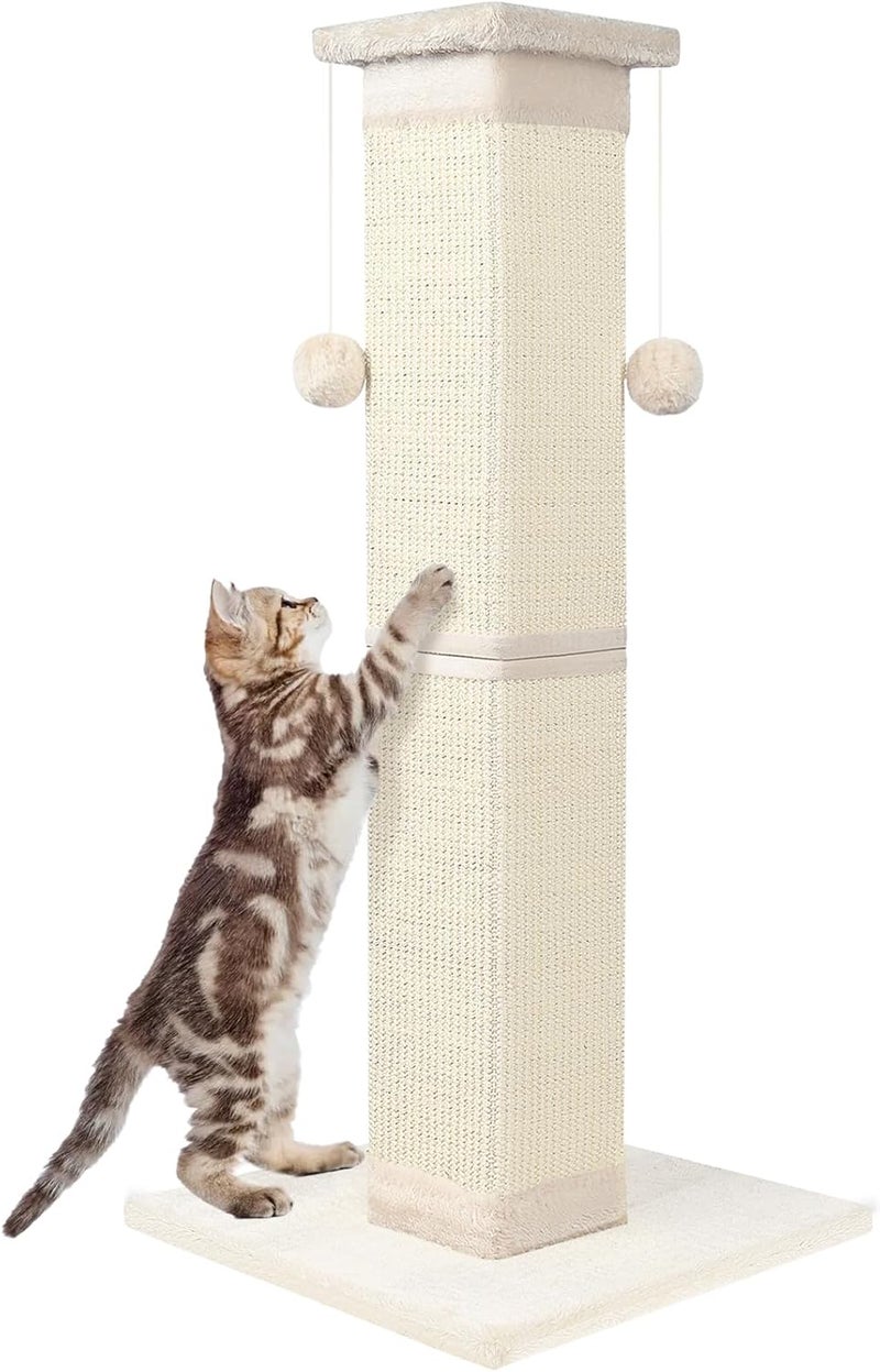 SOCATER Cat Scratching Post 33 Inch Nature Sisal Cat Scratch Post for Indoor Cats, Large Cat Scratcher Protect Your Furniture, for All Breeds - Image 1