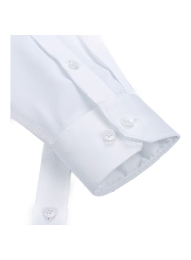 FIRS Liquid Ammonia Non-Iron Long Sleeve Shirt For Men, Pure Cotton Business Formal Wear, Pure White, Size 44 - Image 2