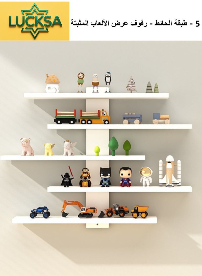 لوكسا رفوف عرض Murashh من الجدار متعددة المستويات للألعاب، رف صغير للجدار، رفوف خشبية للجدار، رفوف عائمة صغيرة للجدار، رف الجدار المستخدم لعرض الزخارف الصغيرة، التماثيل، المقتنيات. رف صغير للجدار، رفوف خشبية للجدار، رفوف عائمة صغيرة للجدار، رف الجدار المستخدم لعرض الزخارف الصغيرة، التماثيل، المقتنيات. - Image 1