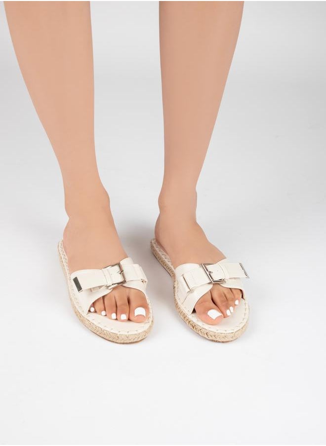 RAID - Buckle Detail Flat Espadrille Sandals by Styli - Image 1