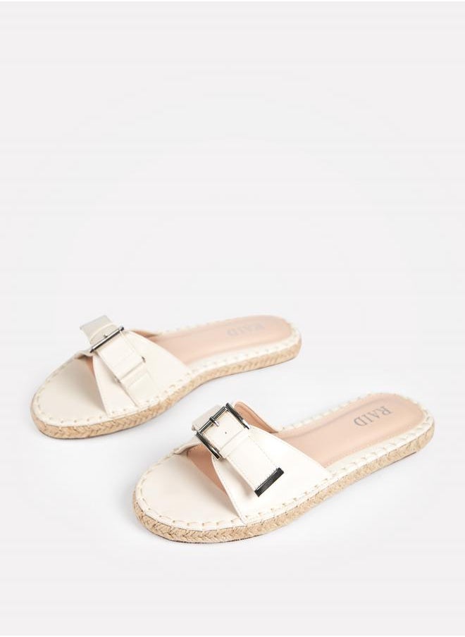 RAID - Buckle Detail Flat Espadrille Sandals by Styli - Image 1