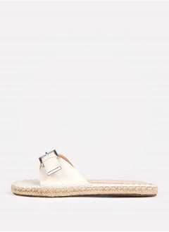 Buckle Detail Flat Espadrille Sandals by Styli